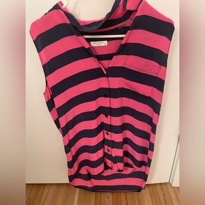 Equipment Tops | Equipment Femme Striped Silk Tank | Color: Blue/Pink | Size: S